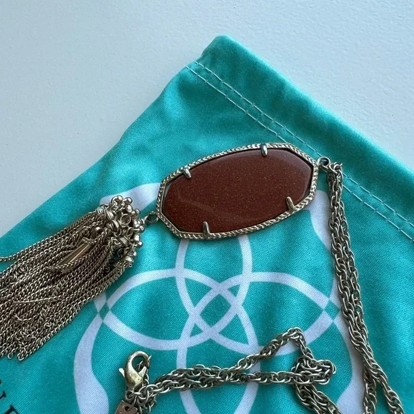 Kendra Scott Gold and Burnt Orange Rayne Pendant Necklace - Picture 5 of 14